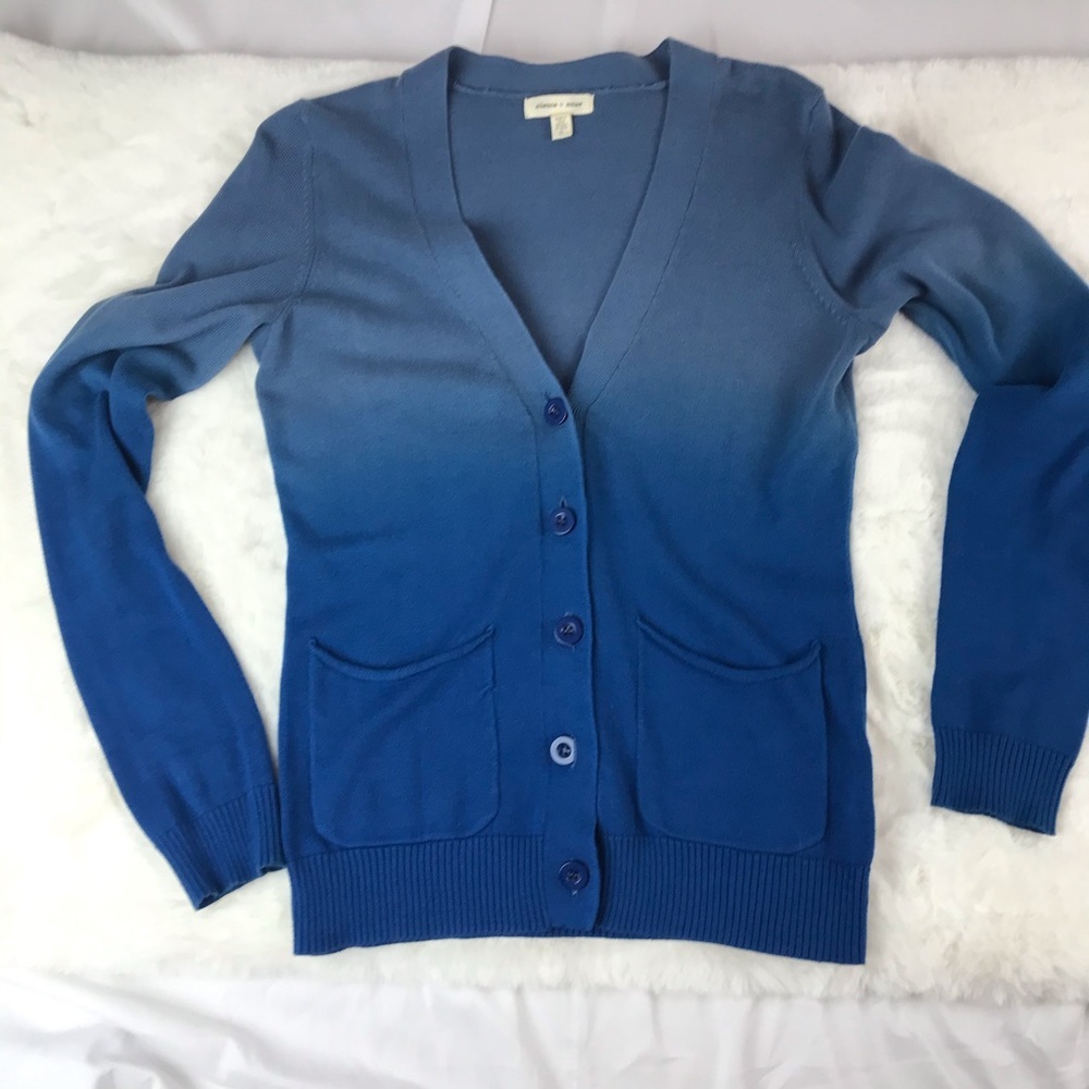 Silence + Noice Ombré Sweater Blues Size Small